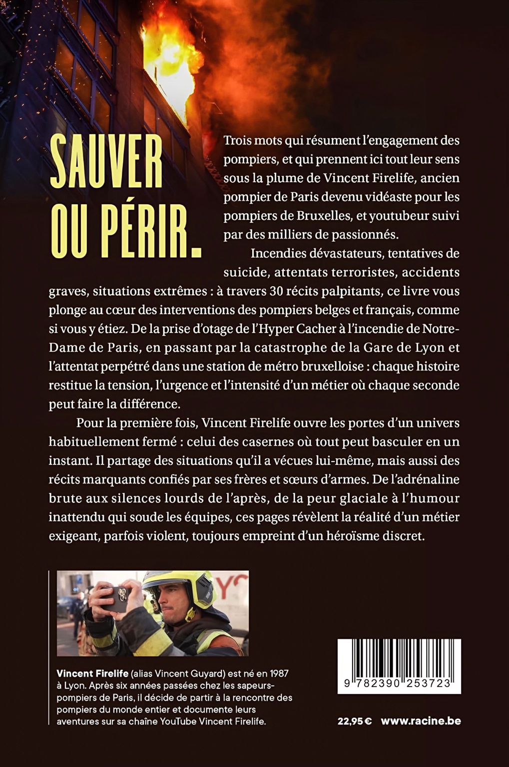 Quatrième de couverture du livre Chasseurs de flammes