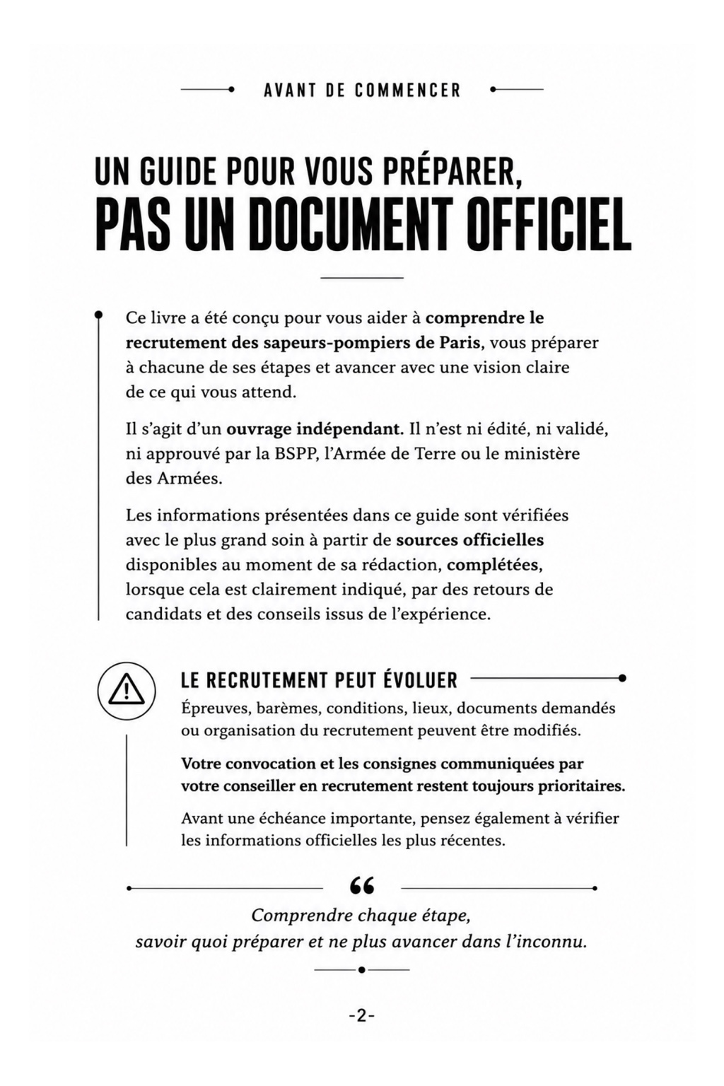 Avant de commencer — page 2